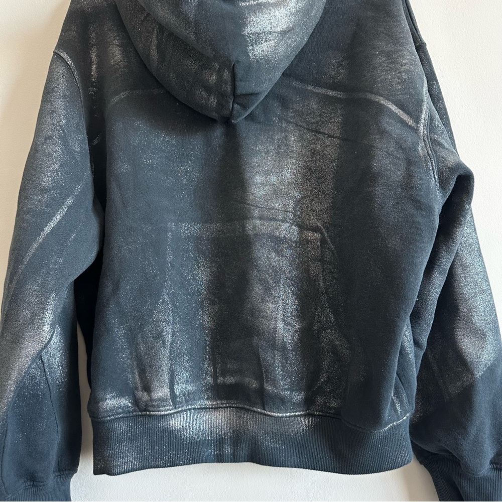 Zara Metallic Hoodie Sweatshirt - Picture 8 of 10
